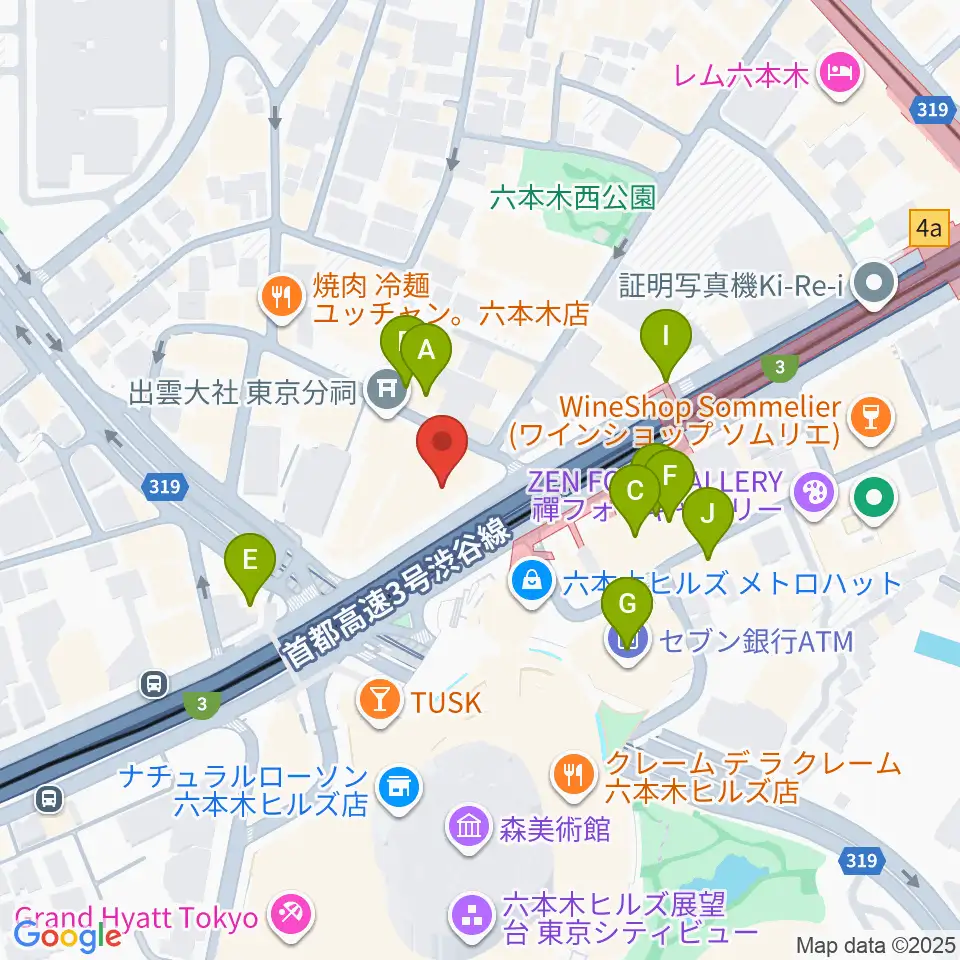 六本木マイスコッチ周辺のカフェ一覧地図