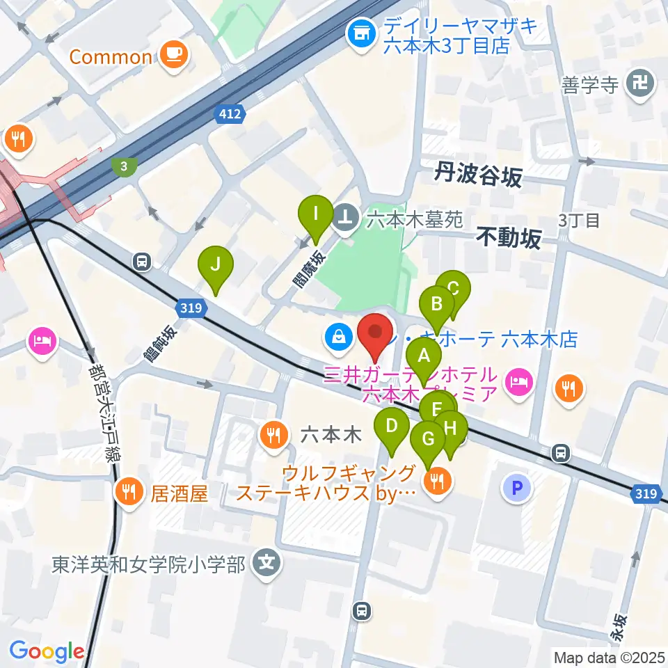 六本木Piano Bar IZUMI周辺のカフェ一覧地図