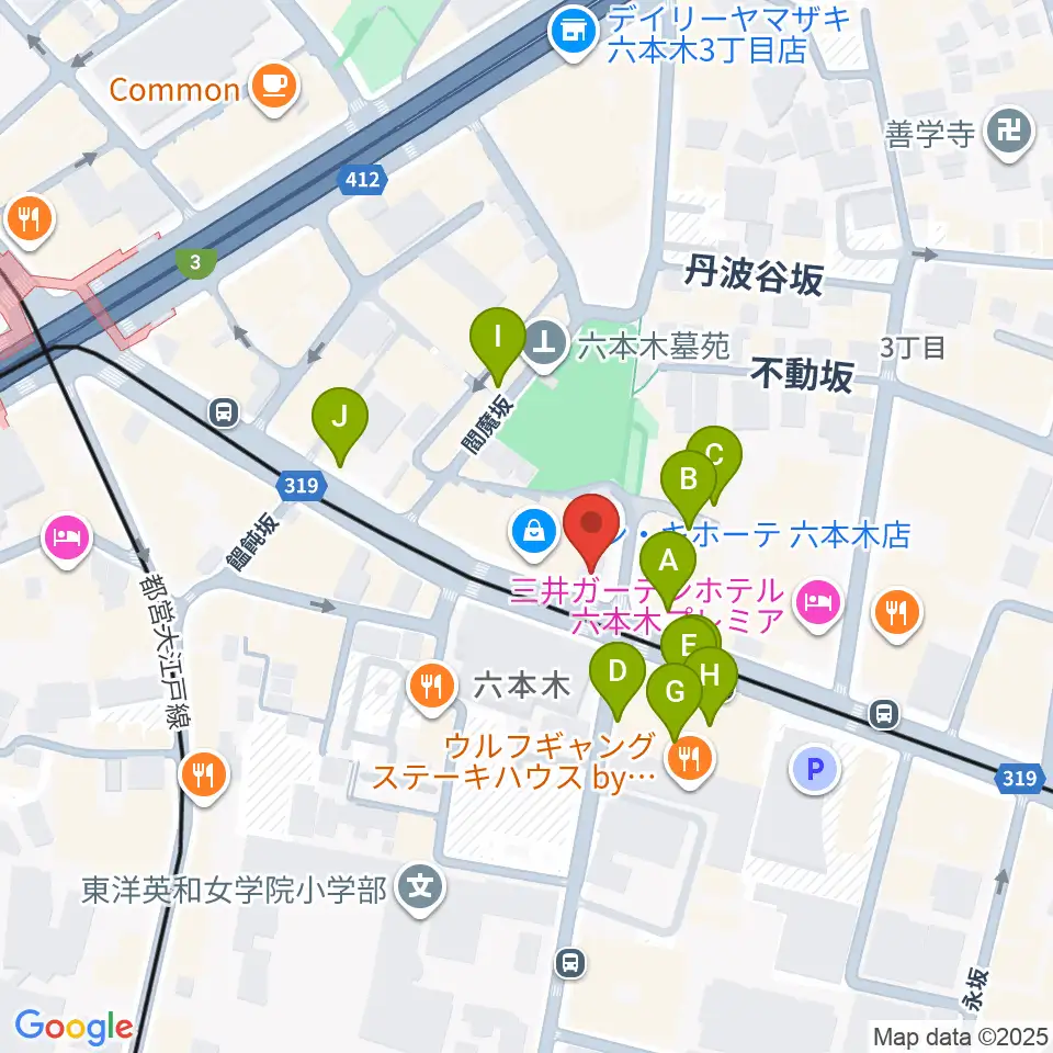 六本木Piano Bar IZUMI周辺のカフェ一覧地図