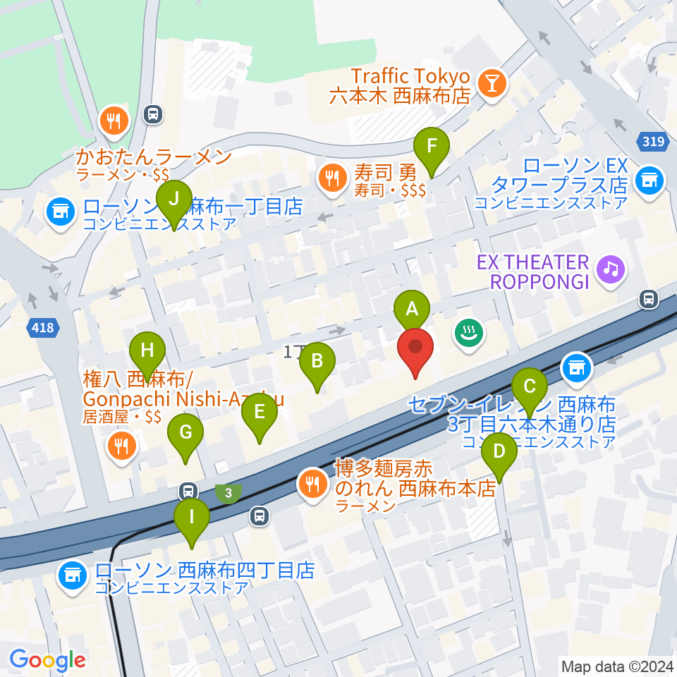 西麻布 新世界周辺のカフェ一覧地図