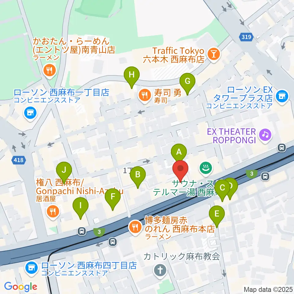 西麻布 新世界周辺のカフェ一覧地図