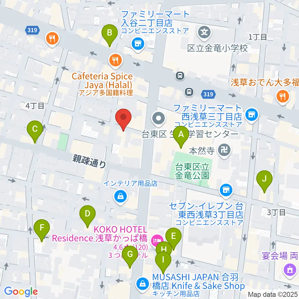 入谷なってるハウス周辺のカフェ一覧地図