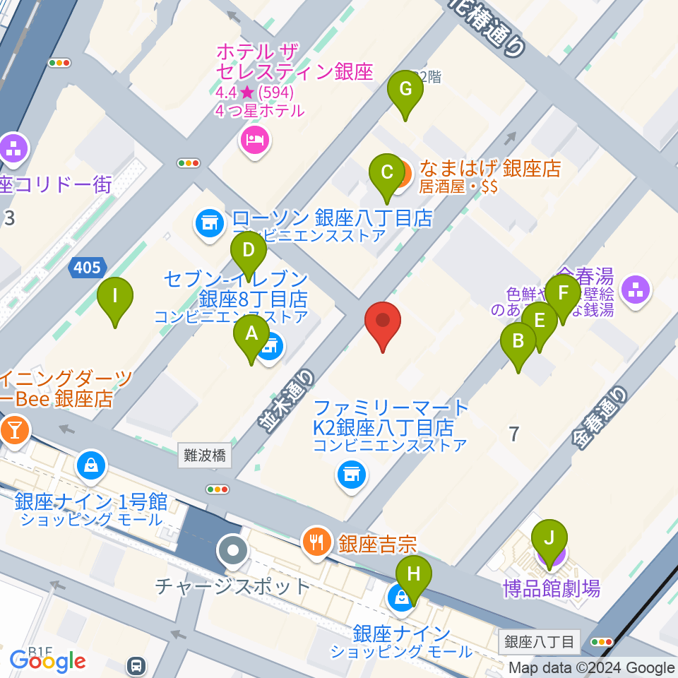 銀座シグナス周辺のカフェ一覧地図