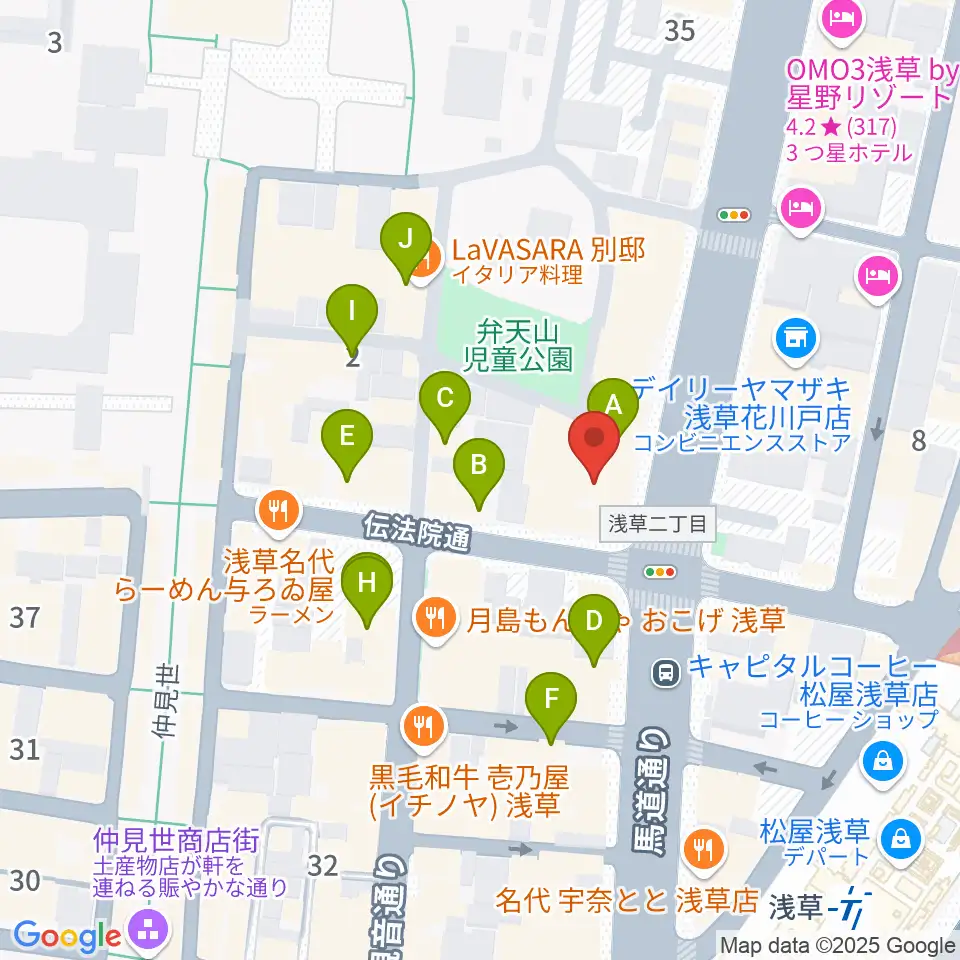 ライブ・バー舵輪周辺のカフェ一覧地図