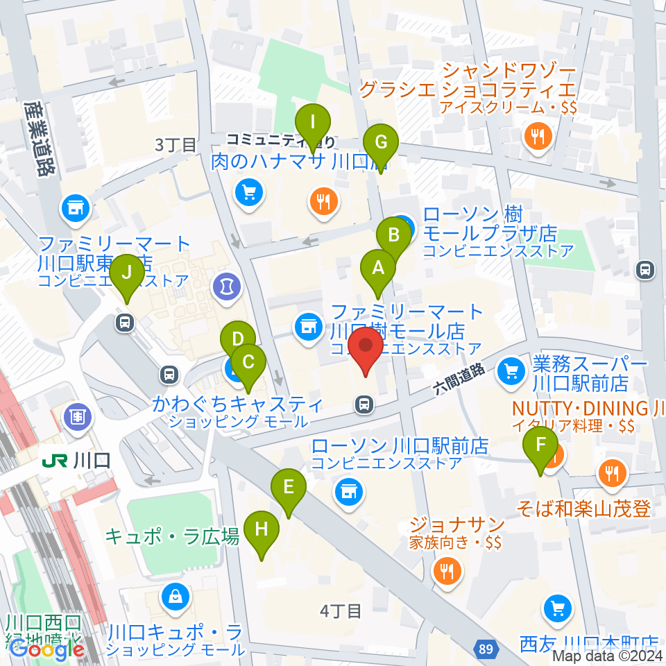 川口ショックオン周辺のカフェ一覧地図