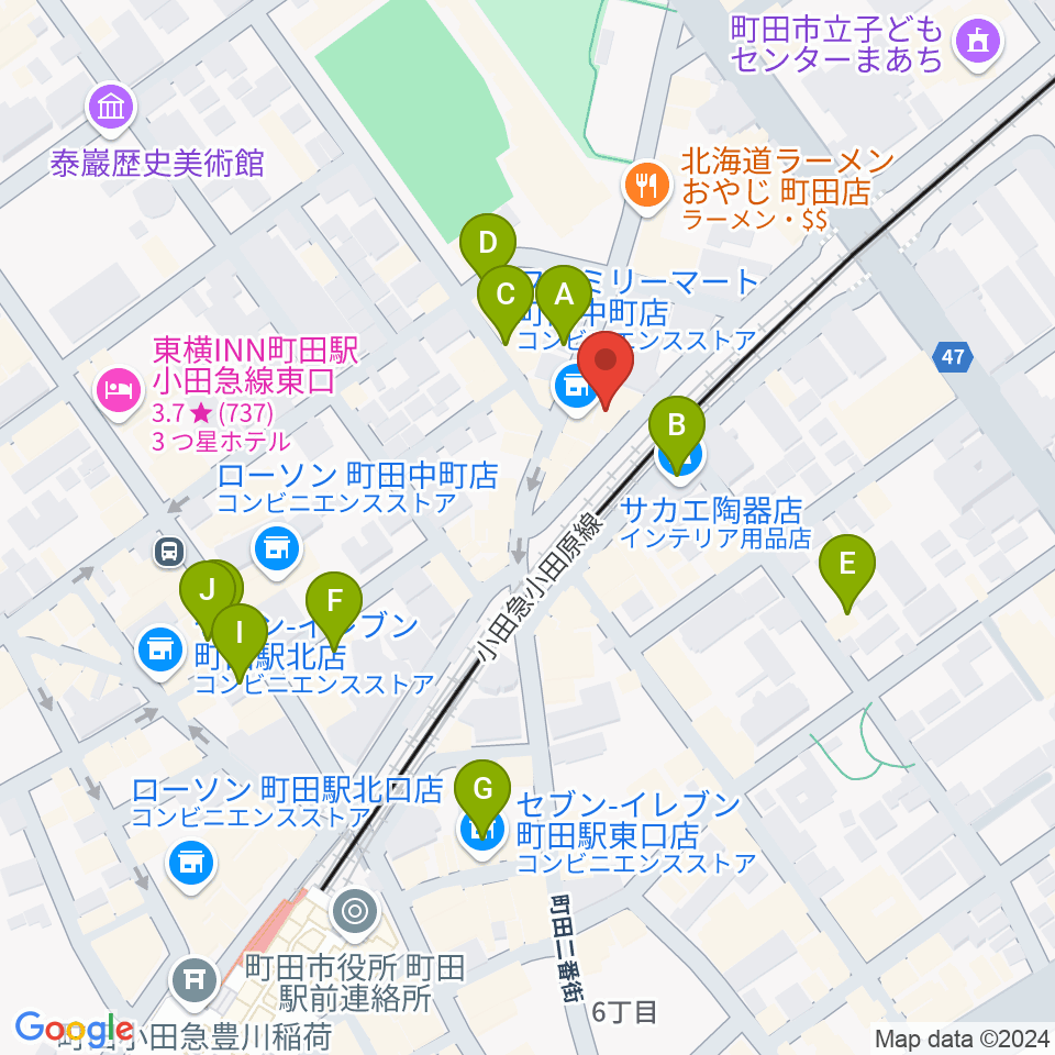 町田The Play House周辺のカフェ一覧地図