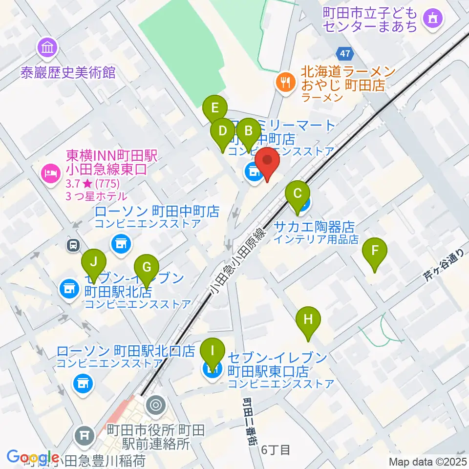 町田The Play House周辺のカフェ一覧地図