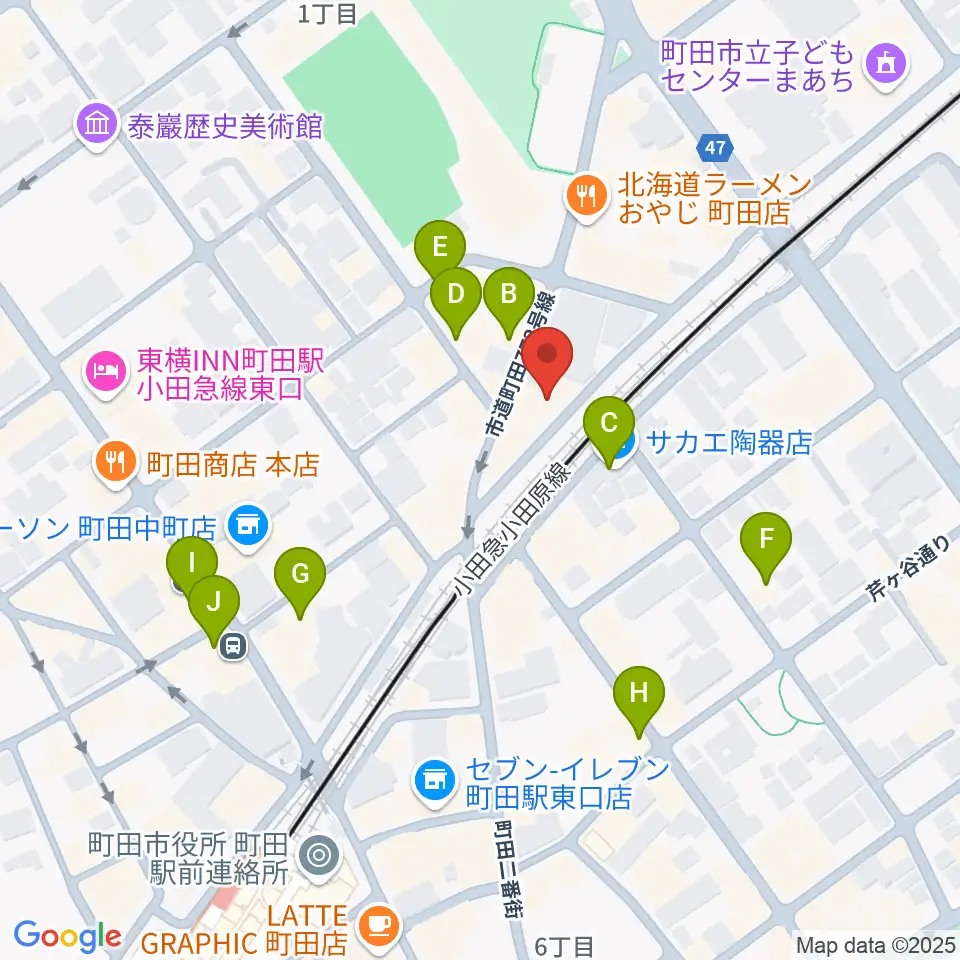 町田The Play House周辺のカフェ一覧地図