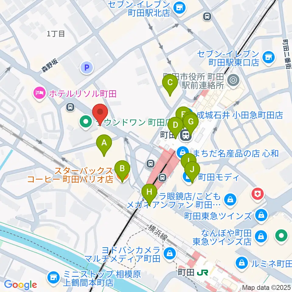 町田ニカズ周辺のカフェ一覧地図