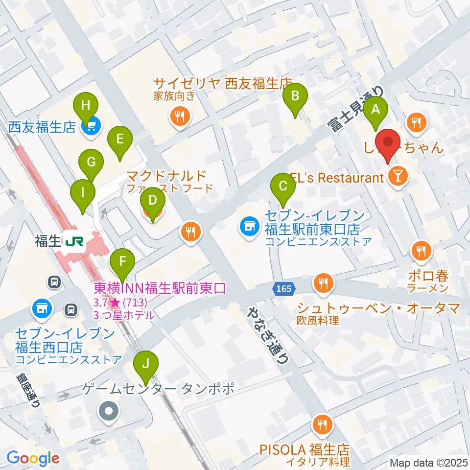 福生チキンシャック周辺のカフェ一覧地図
