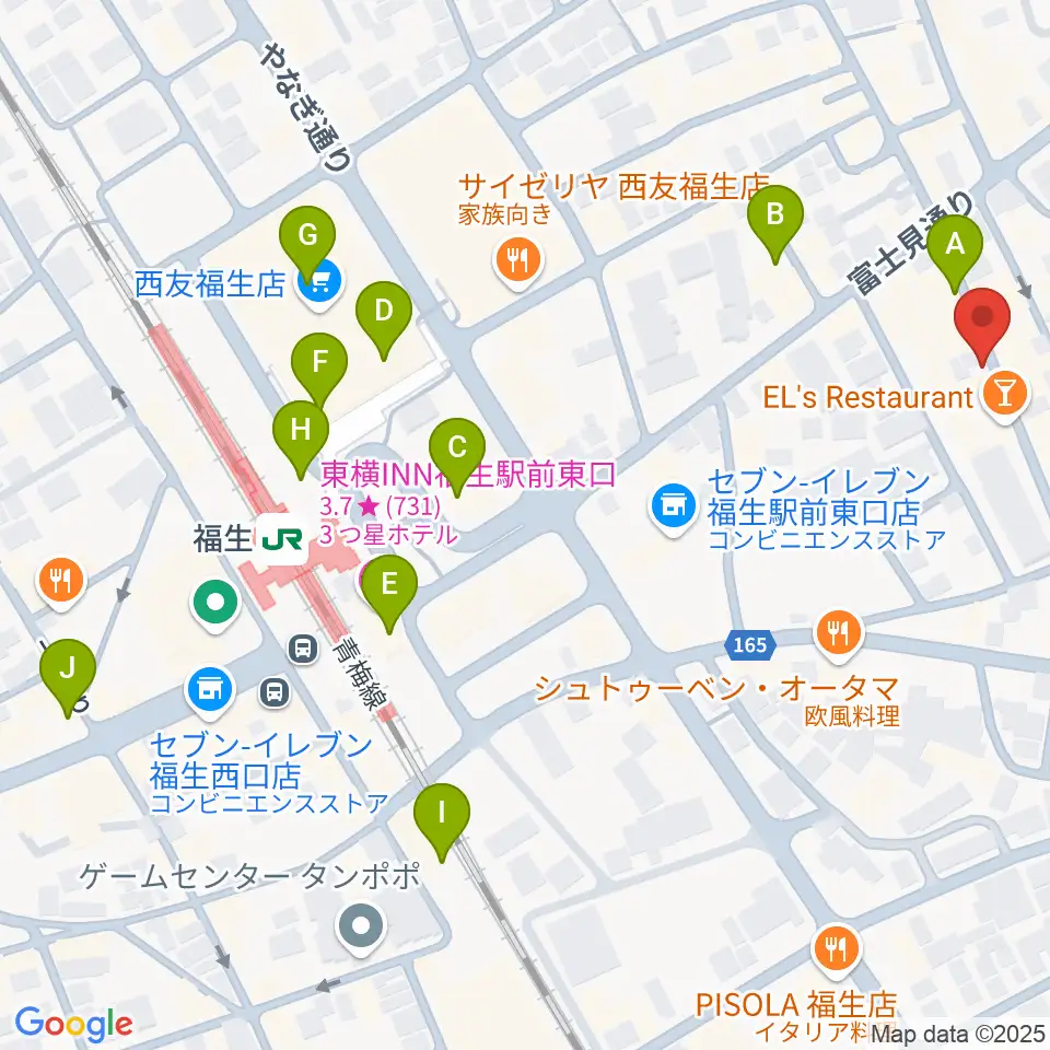 福生チキンシャック周辺のカフェ一覧地図
