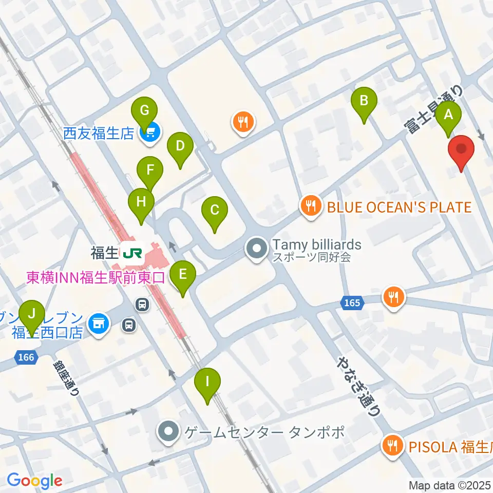 福生チキンシャック周辺のカフェ一覧地図