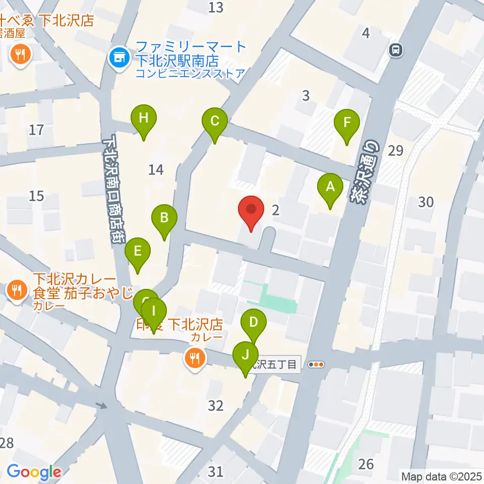下北沢デイジーバー周辺のカフェ一覧地図