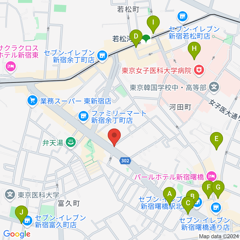 ミュージカルドッグスタジオ周辺のカフェ一覧地図