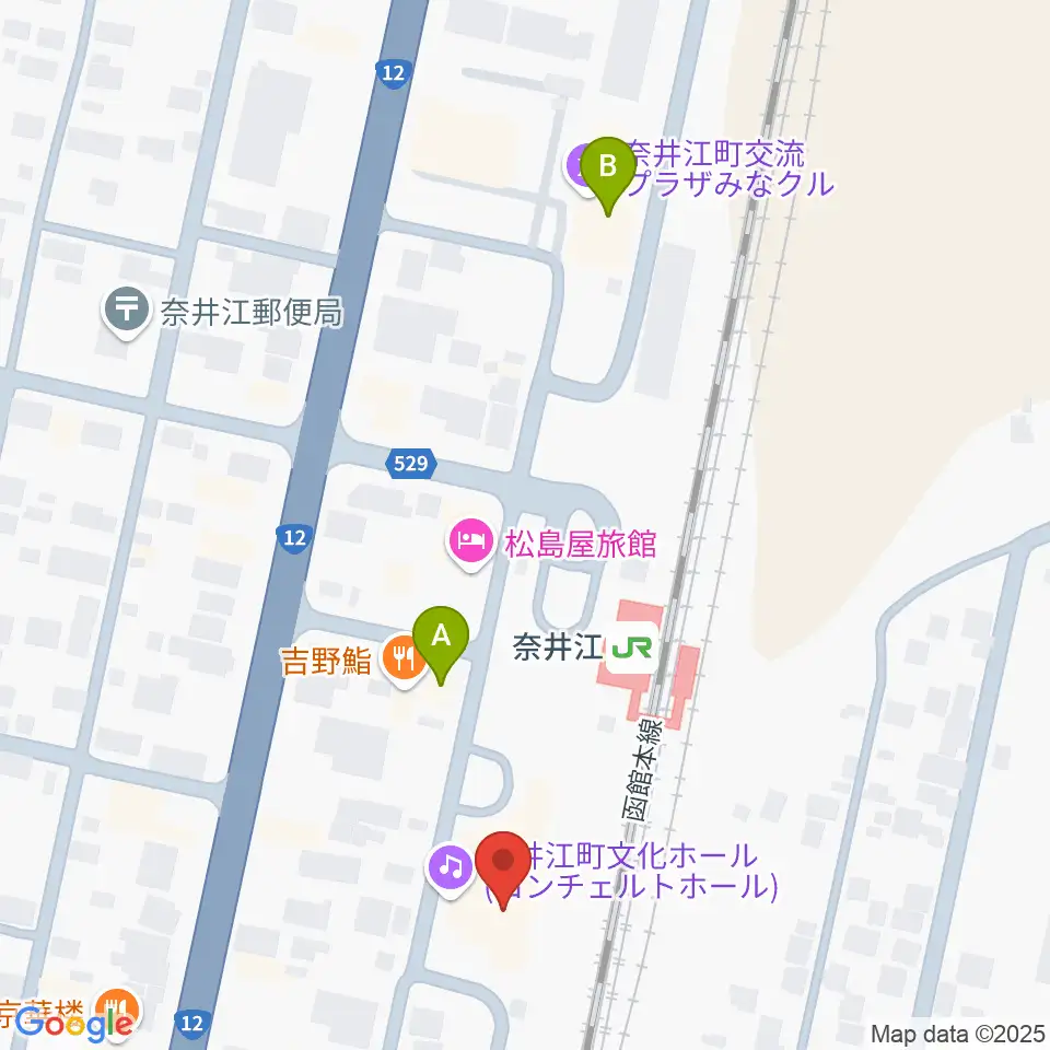 奈井江町文化ホール コンチェルトホール周辺のカフェ一覧地図