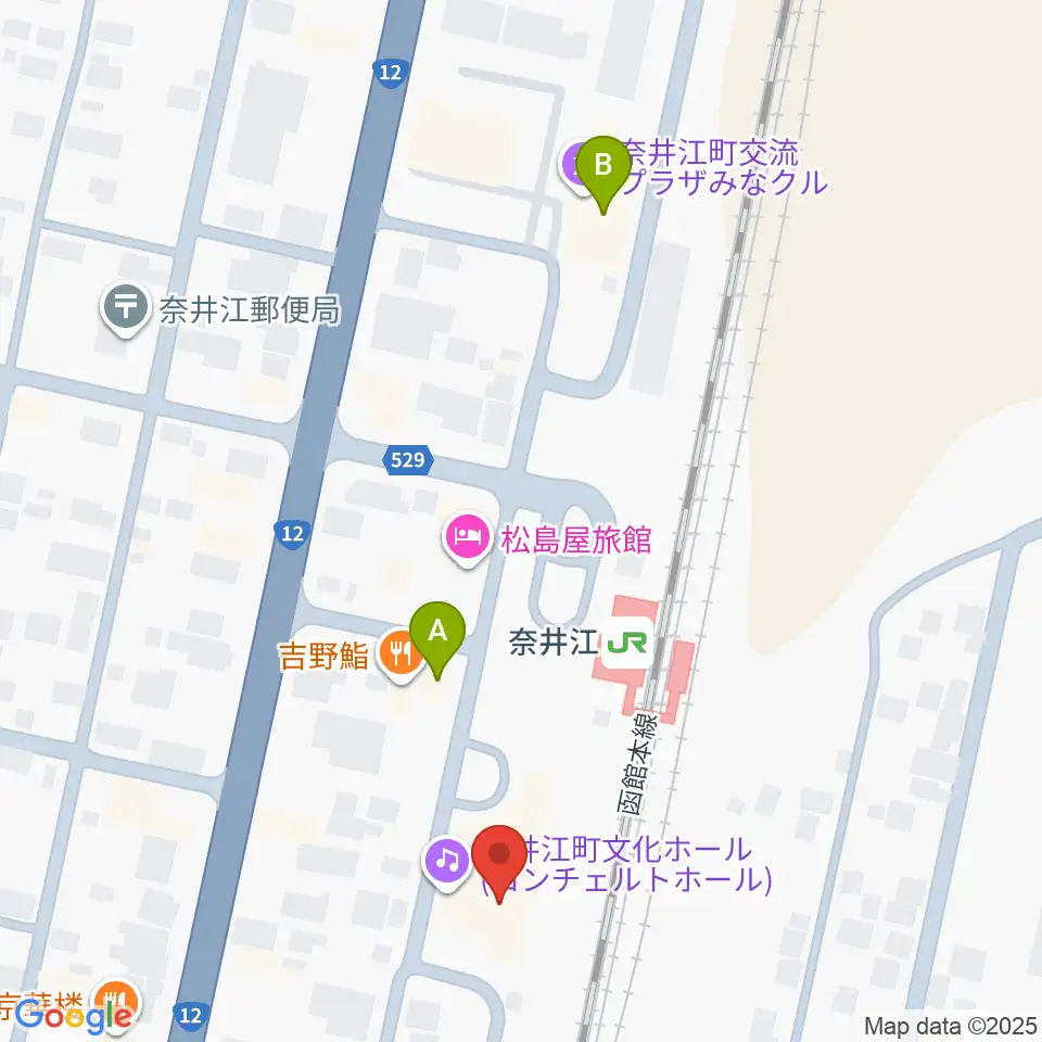 奈井江町文化ホール コンチェルトホール周辺のカフェ一覧地図