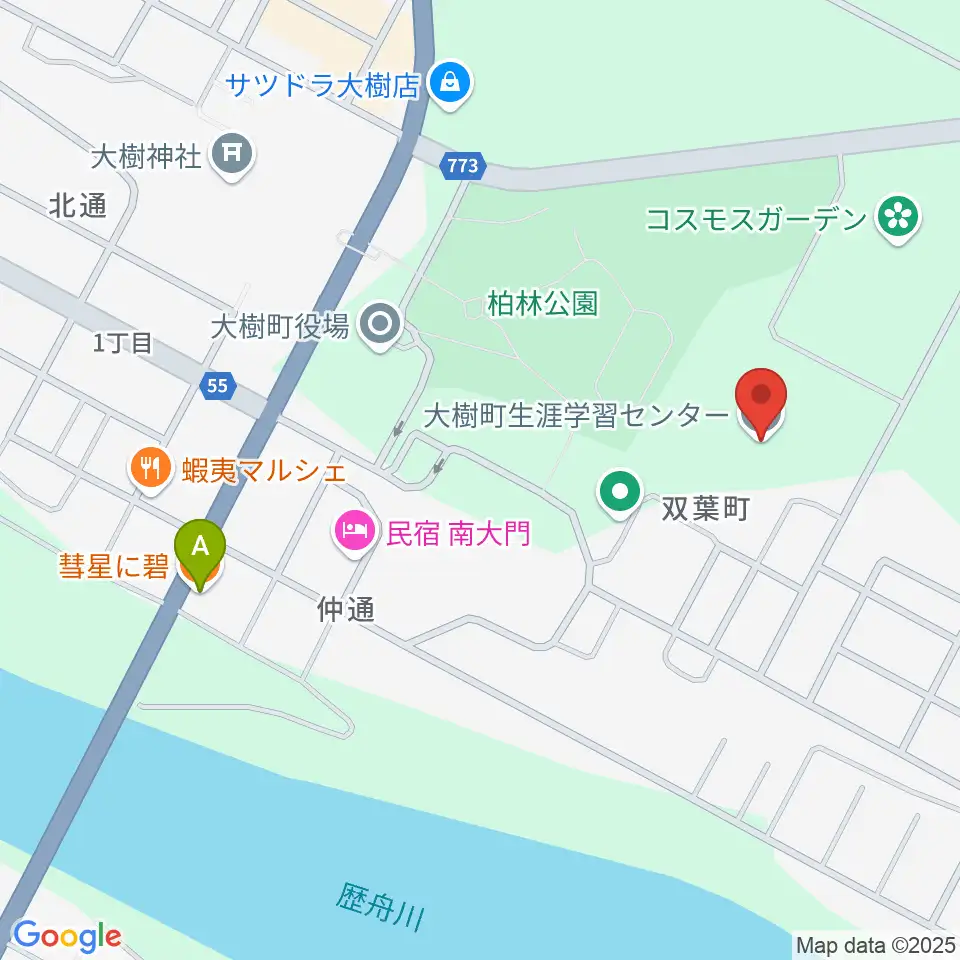 大樹町生涯学習センター周辺のカフェ一覧地図