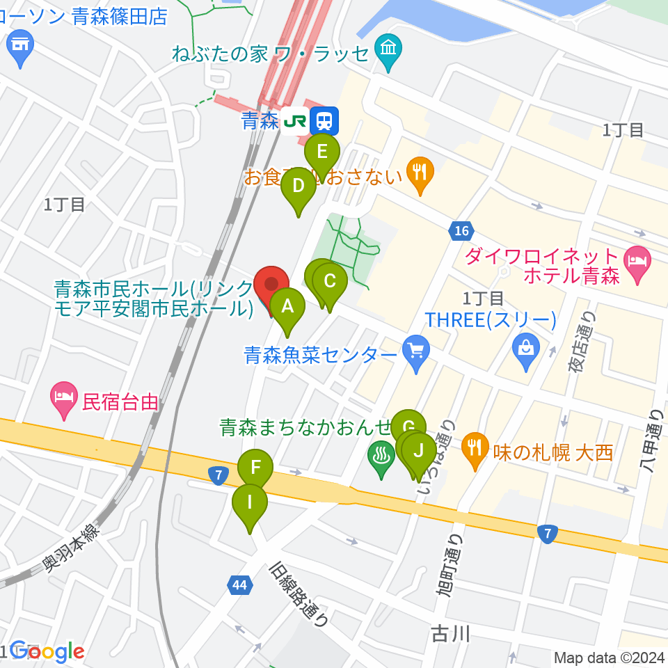 リンクモア平安閣市民ホール周辺のカフェ一覧地図