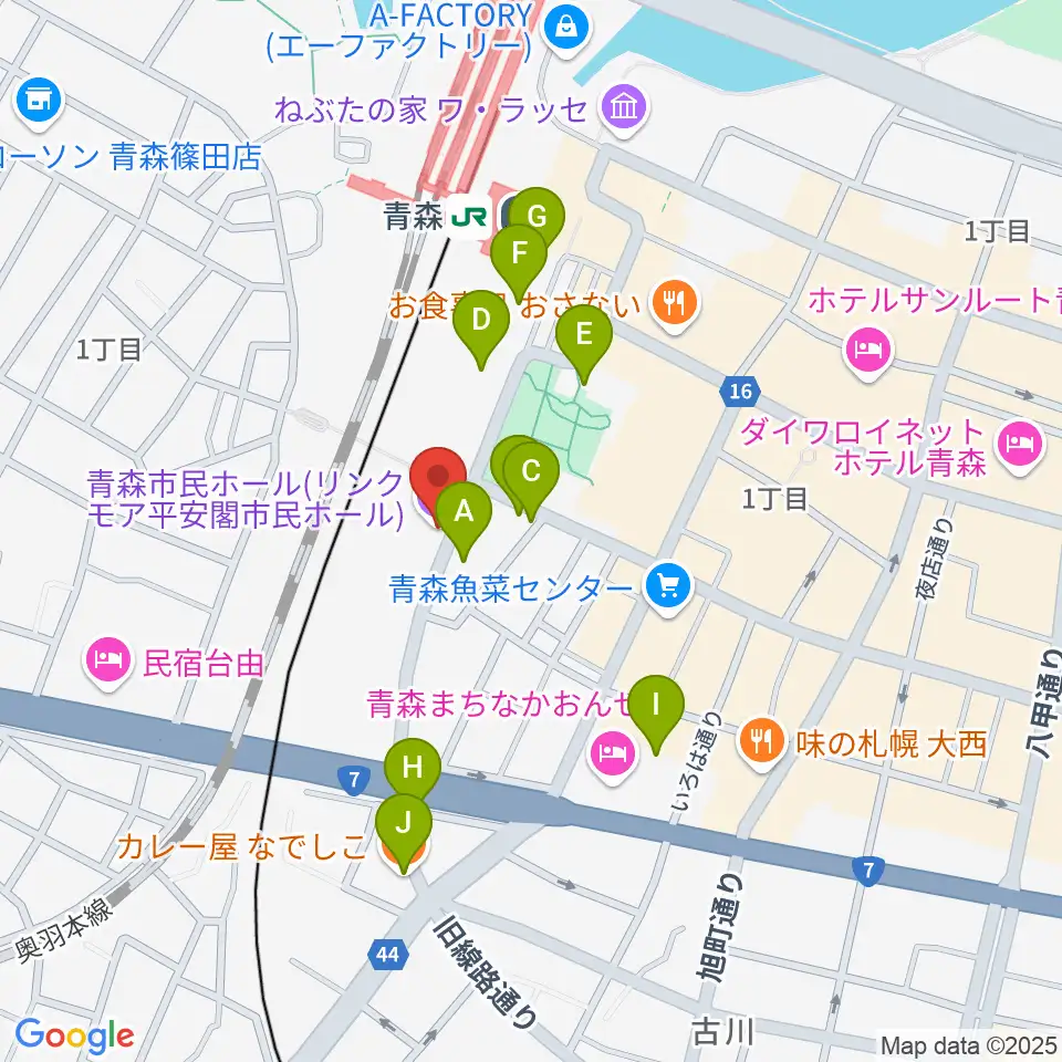 リンクモア平安閣市民ホール周辺のカフェ一覧地図