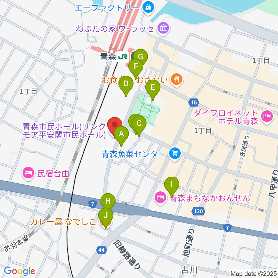 リンクモア平安閣市民ホール周辺のカフェ一覧地図