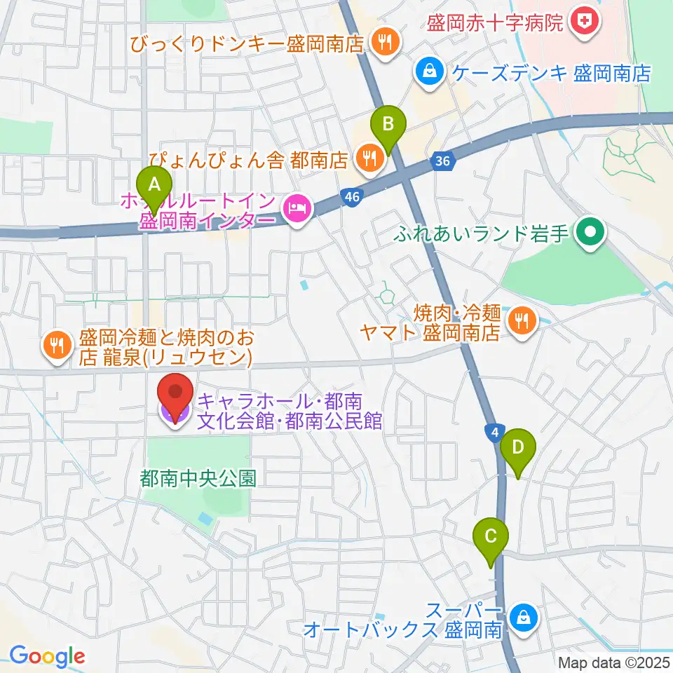 キャラホール周辺のカフェ一覧地図