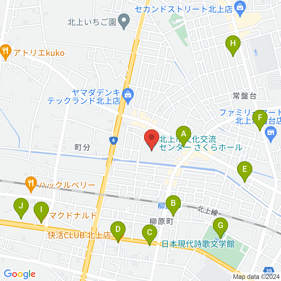 さくらホールfeat.ツガワ周辺のカフェ一覧地図