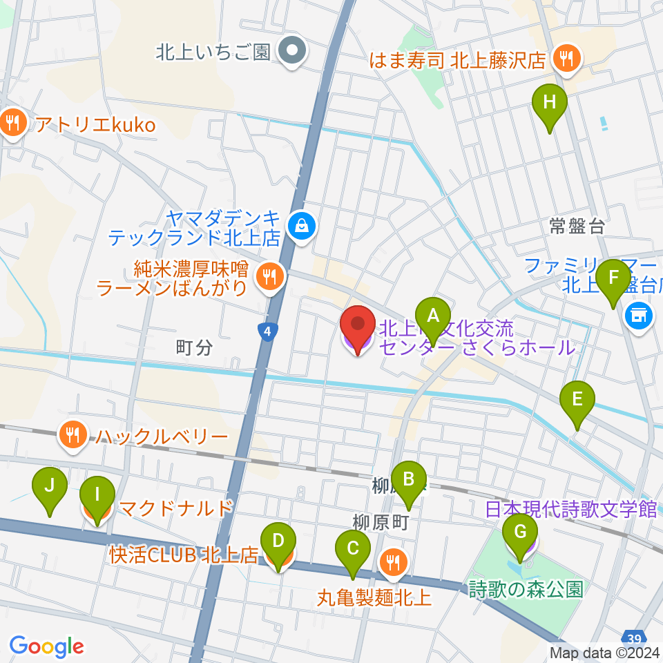 さくらホールfeat.ツガワ周辺のカフェ一覧地図