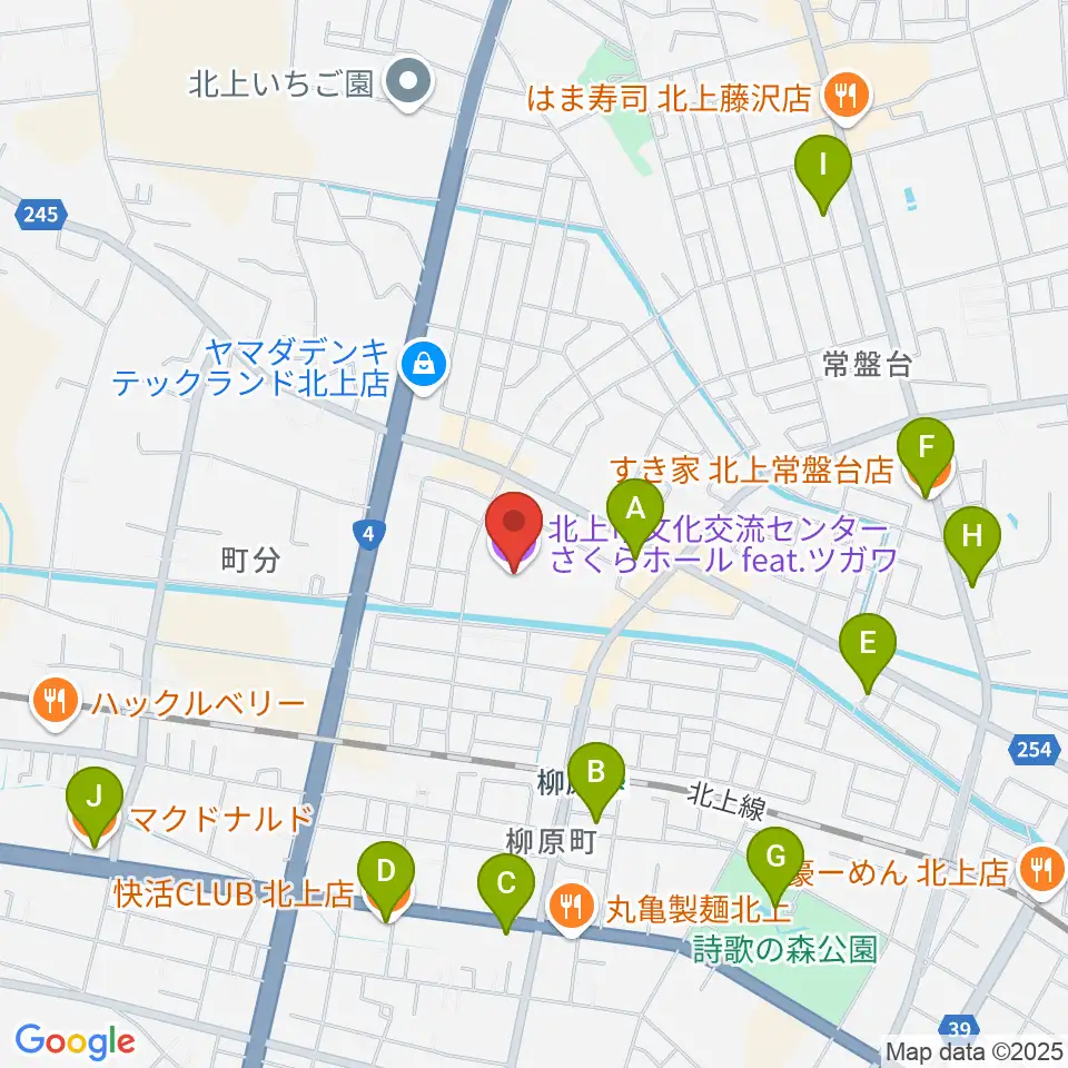 さくらホールfeat.ツガワ周辺のカフェ一覧地図