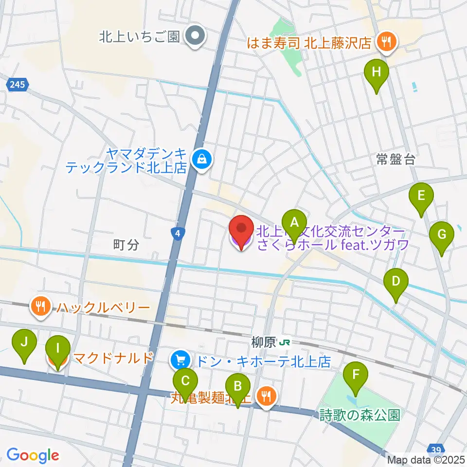 さくらホールfeat.ツガワ周辺のカフェ一覧地図
