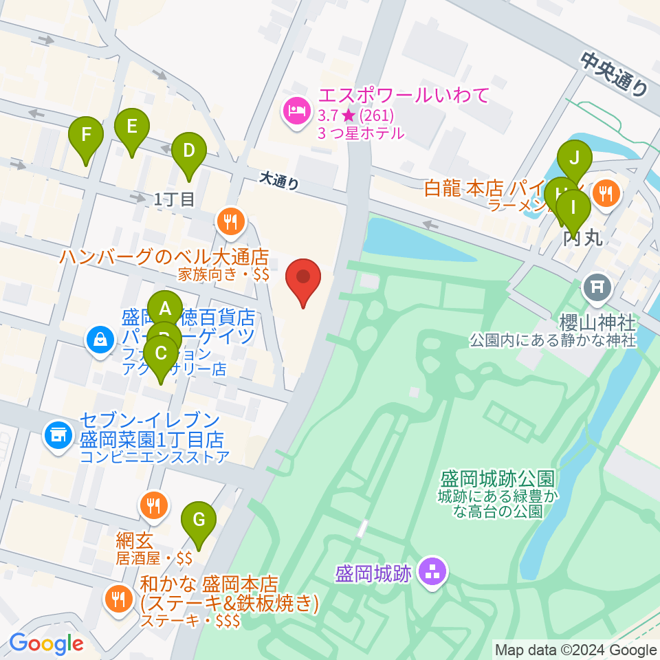 岩手教育会館周辺のカフェ一覧地図