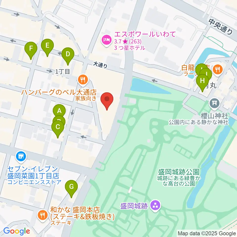 岩手教育会館周辺のカフェ一覧地図
