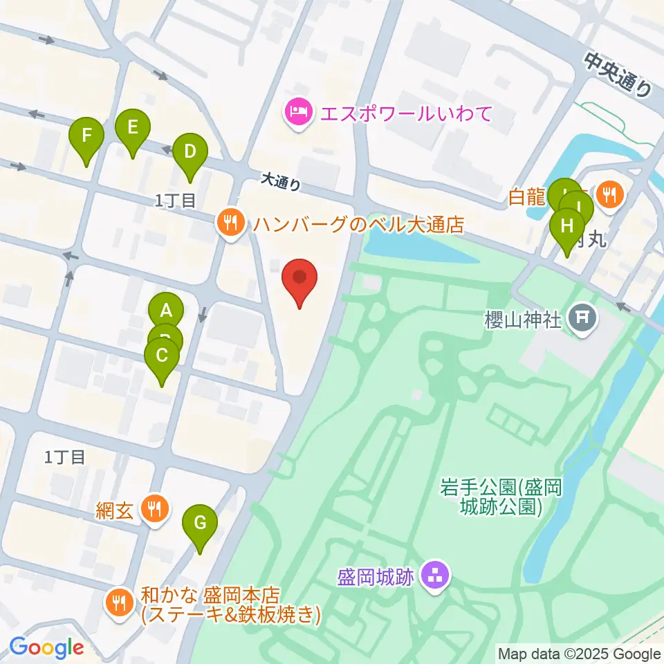岩手教育会館周辺のカフェ一覧地図