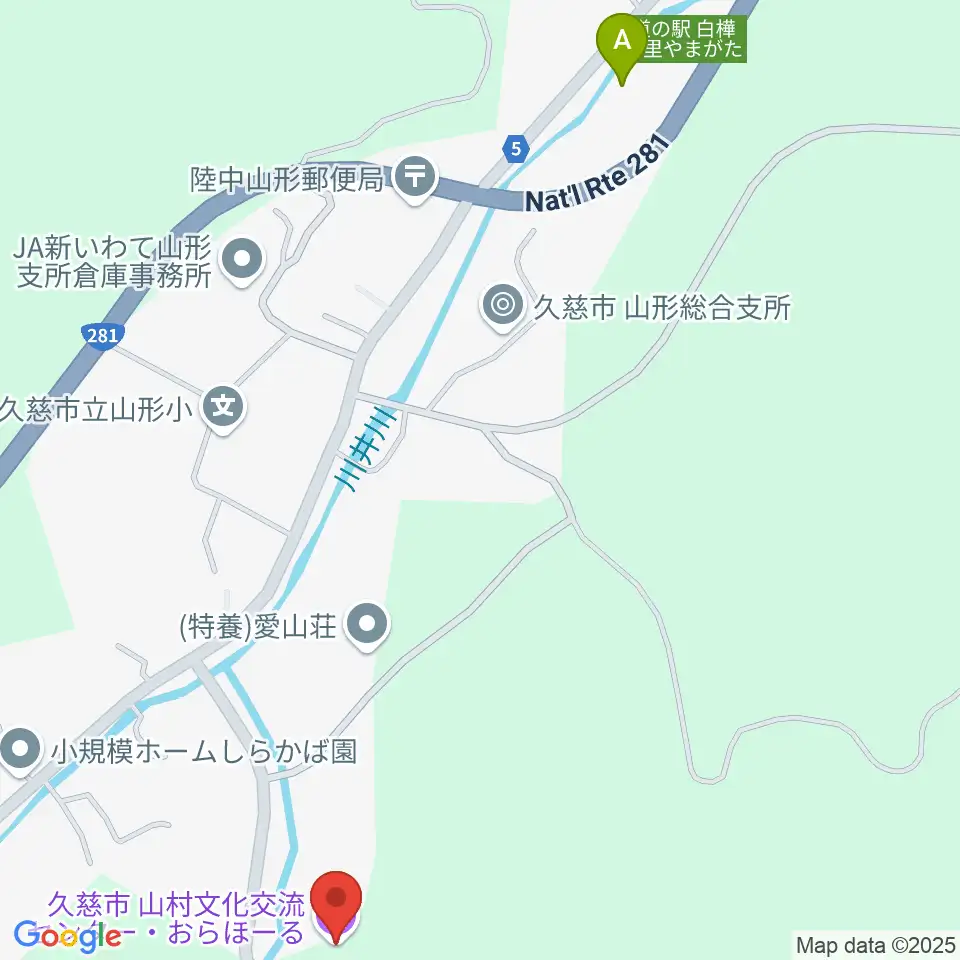 久慈市山村文化交流センター おらほーる周辺のカフェ一覧地図