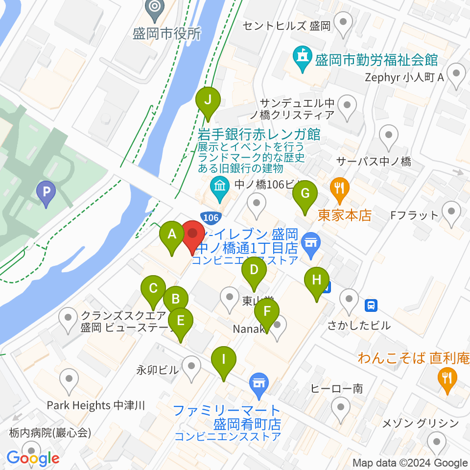 プラザおでって周辺のカフェ一覧地図