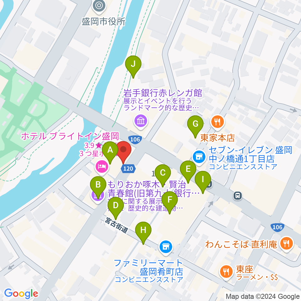 プラザおでって周辺のカフェ一覧地図