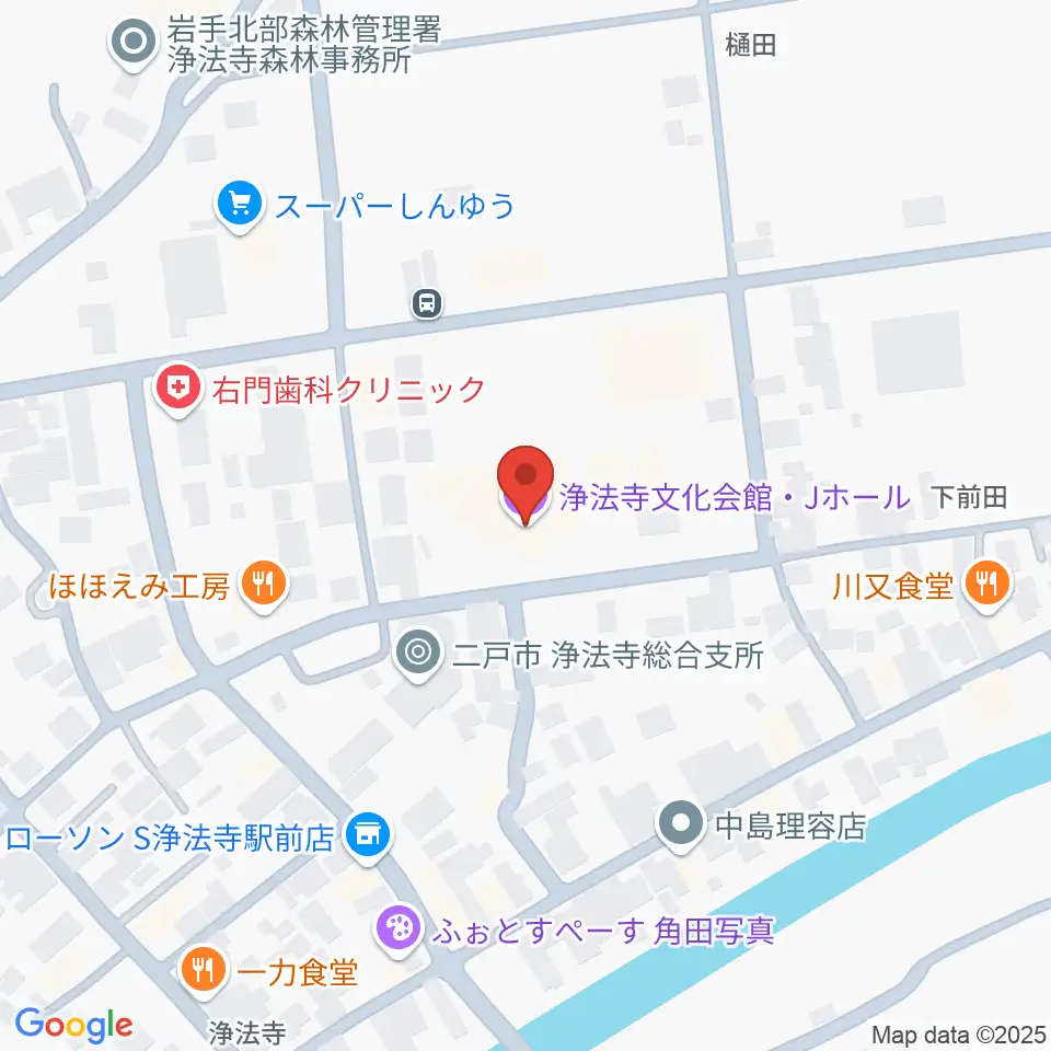 浄法寺文化交流センターＪホール周辺のカフェ一覧地図