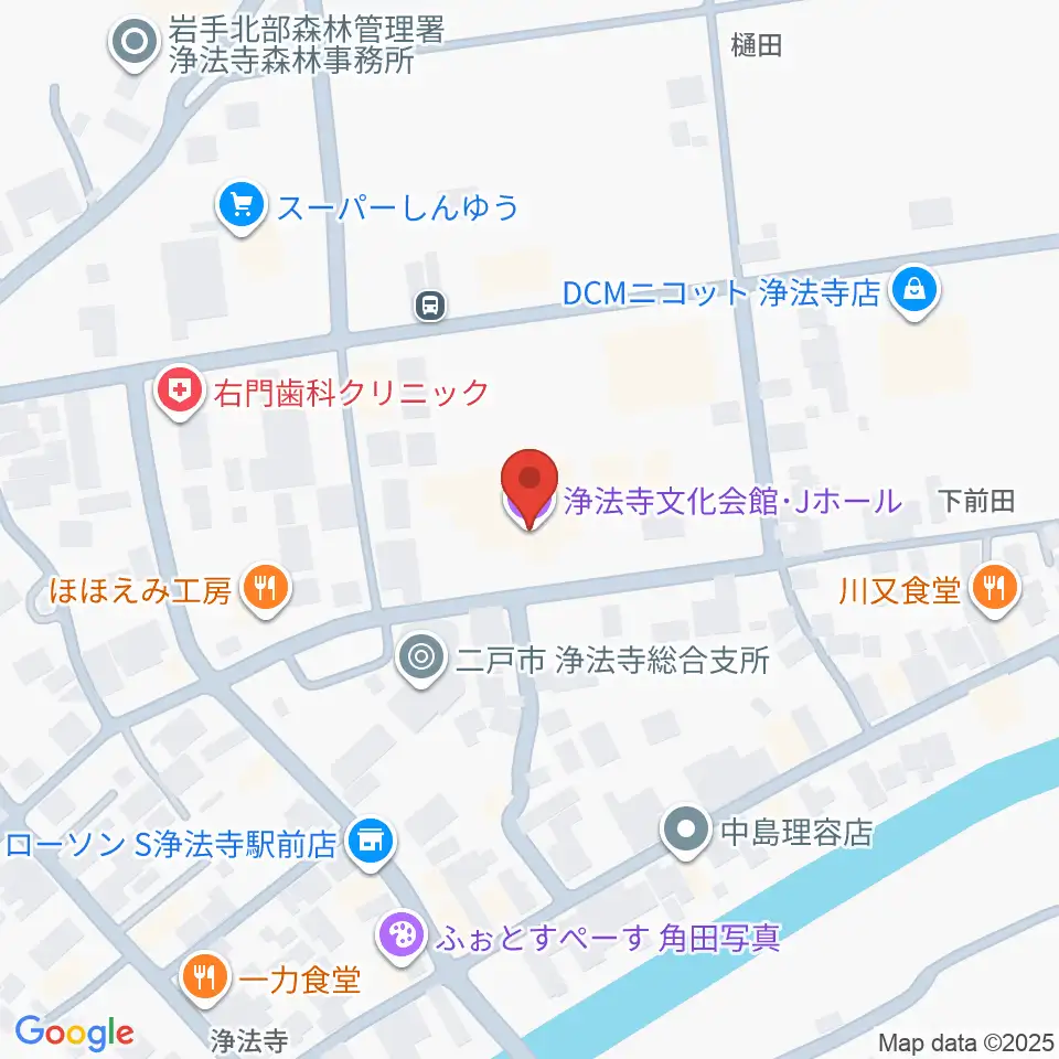 浄法寺文化交流センターＪホール周辺のカフェ一覧地図