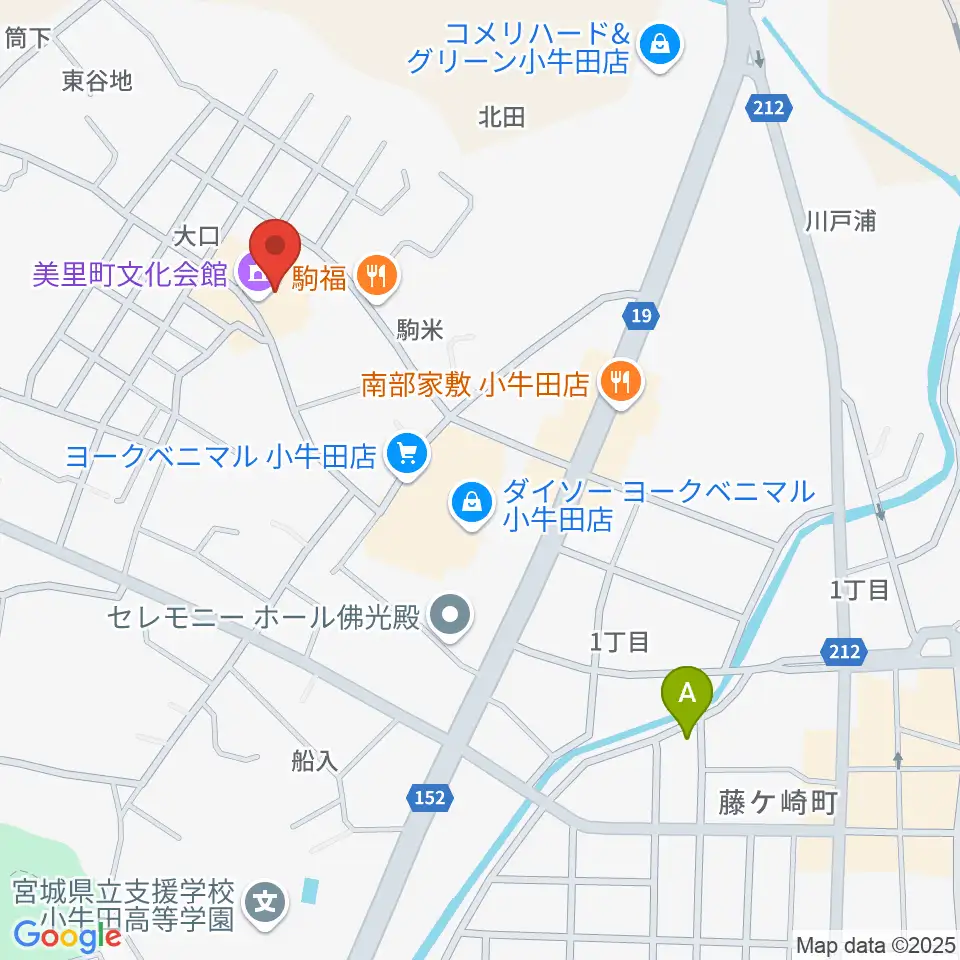 美里町文化会館周辺のカフェ一覧地図