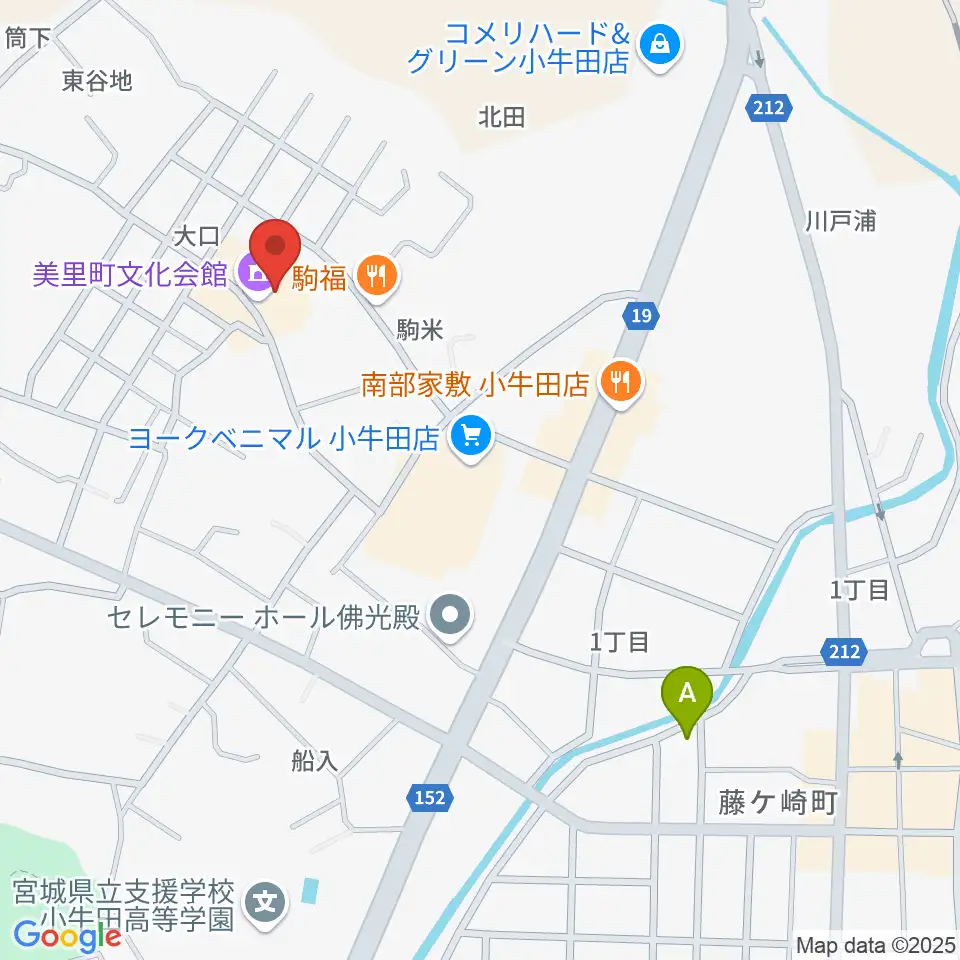 美里町文化会館周辺のカフェ一覧地図