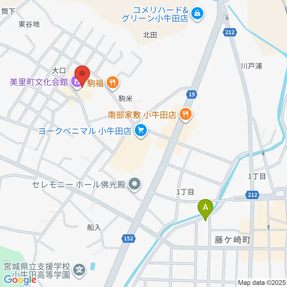 美里町文化会館周辺のカフェ一覧地図