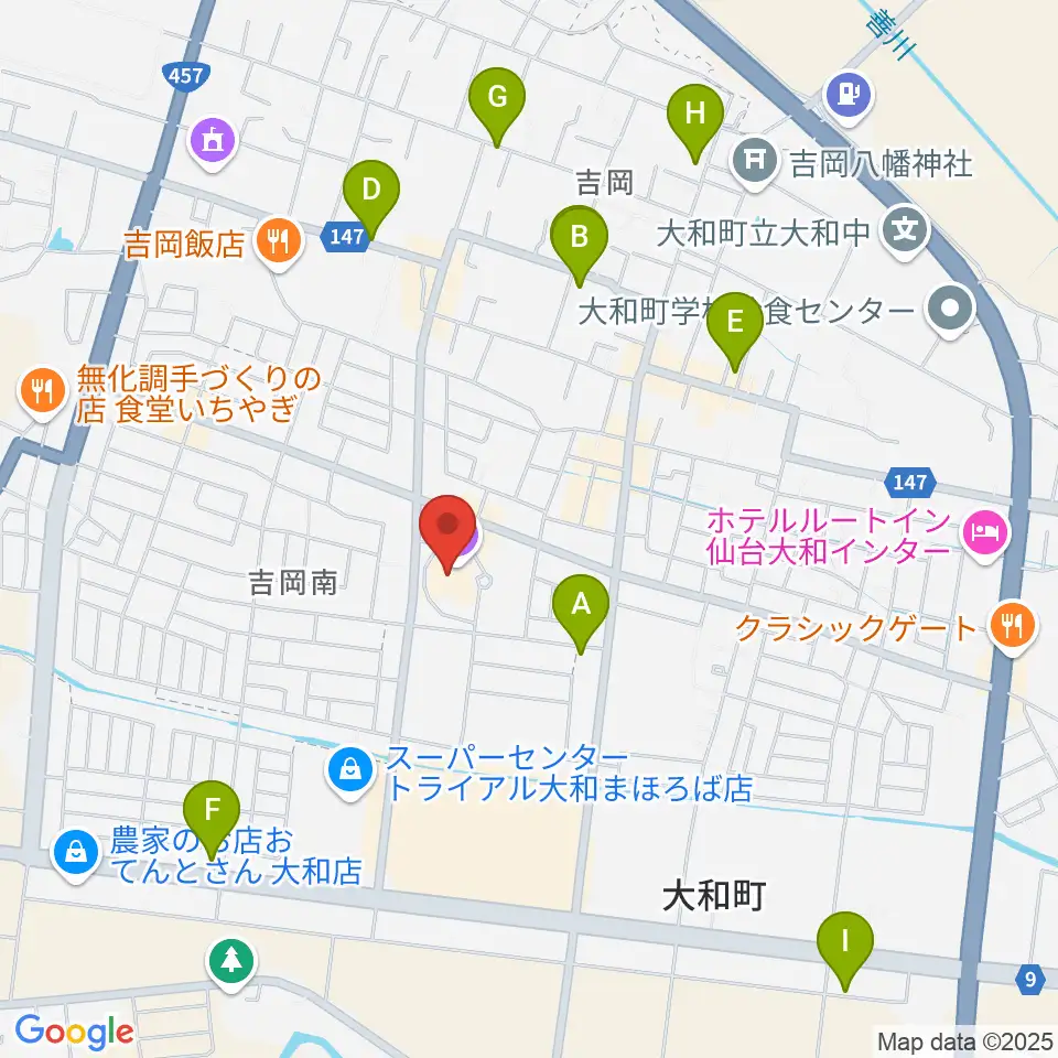 大和町ふれあい文化創造センターまほろばホール周辺のカフェ一覧地図