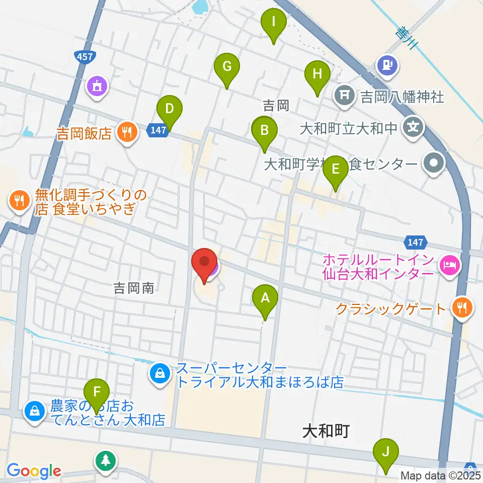 大和町ふれあい文化創造センターまほろばホール周辺のカフェ一覧地図