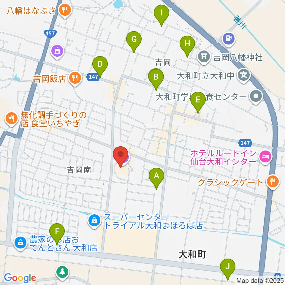 大和町ふれあい文化創造センターまほろばホール周辺のカフェ一覧地図