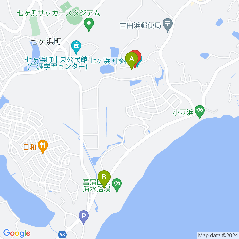 七ヶ浜国際村 国際村ホール周辺のカフェ一覧地図