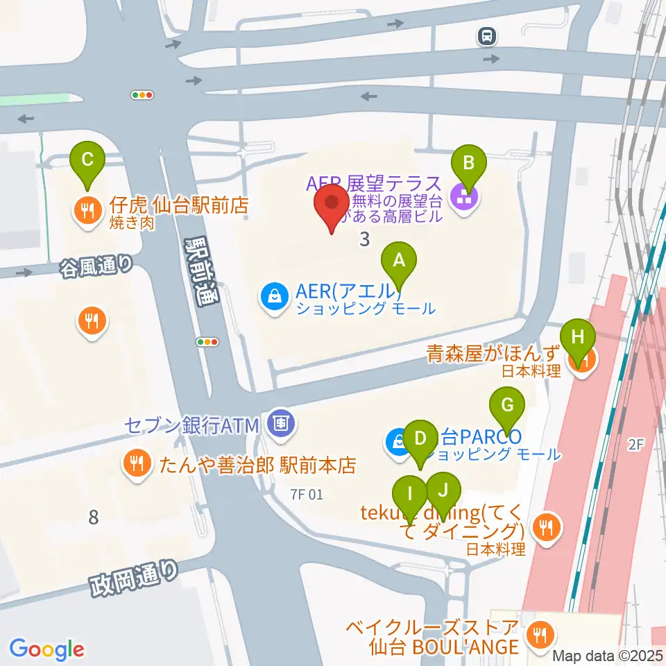 仙台市中小企業活性化センター周辺のカフェ一覧地図