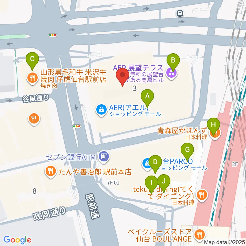 仙台市中小企業活性化センター周辺のカフェ一覧地図