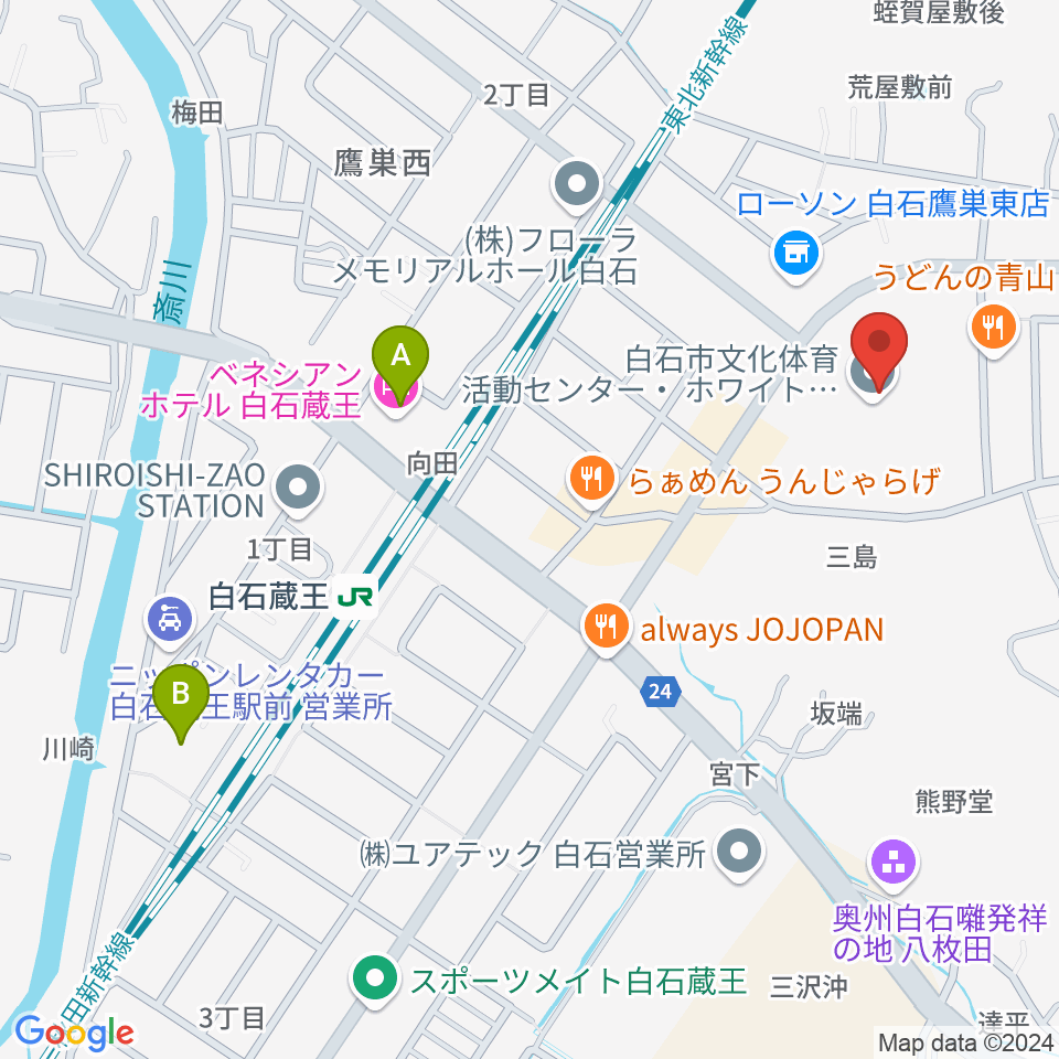 ホワイトキューブ周辺のカフェ一覧地図