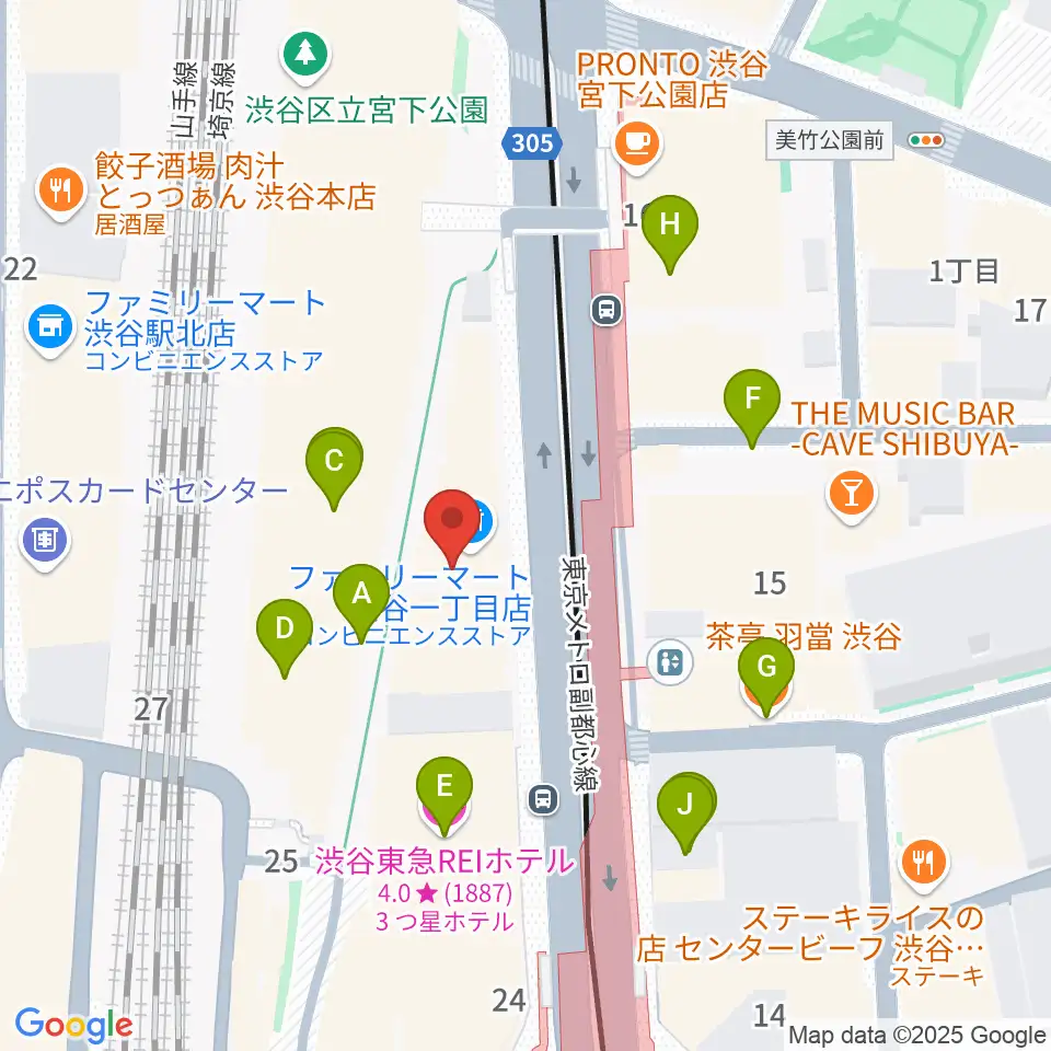渋谷マトリクススタジオ周辺のカフェ一覧地図
