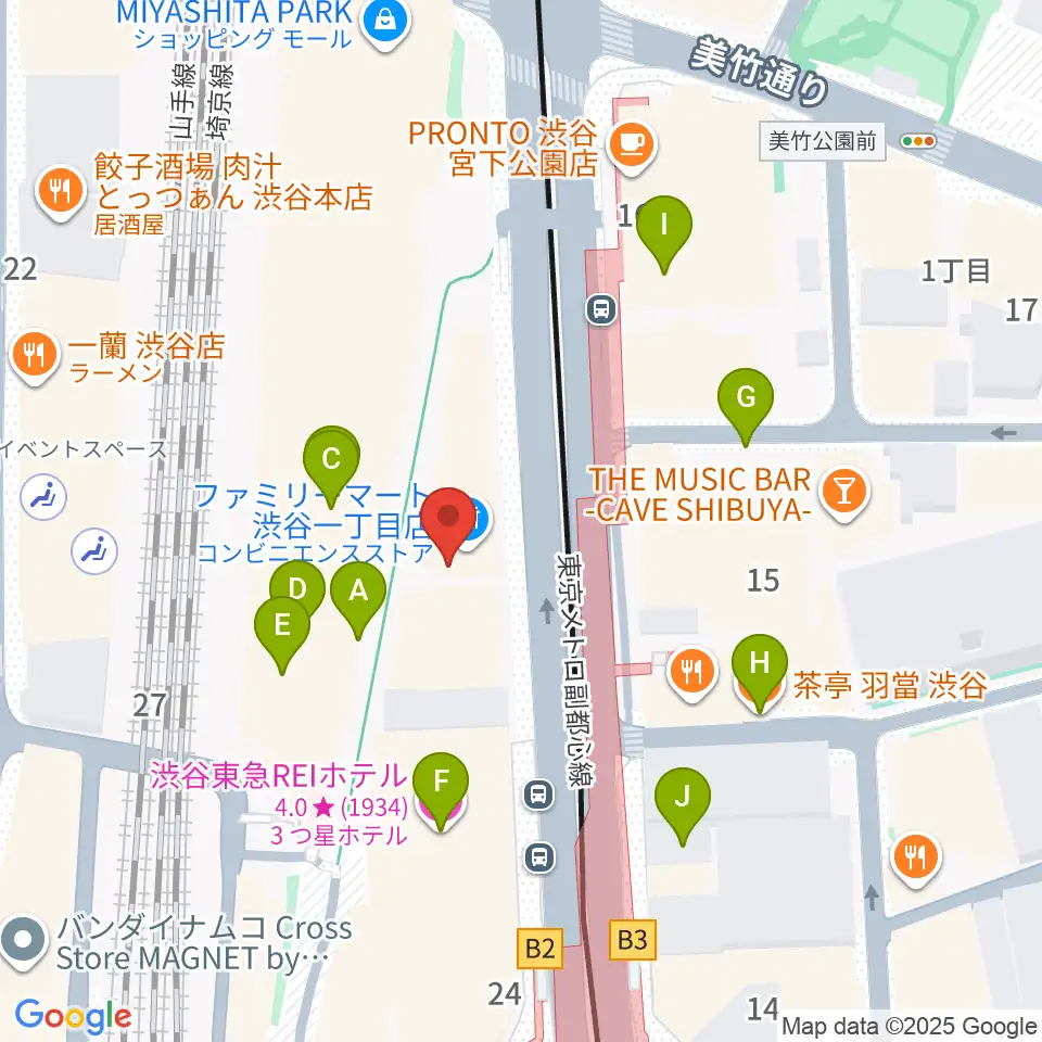 渋谷マトリクススタジオ周辺のカフェ一覧地図
