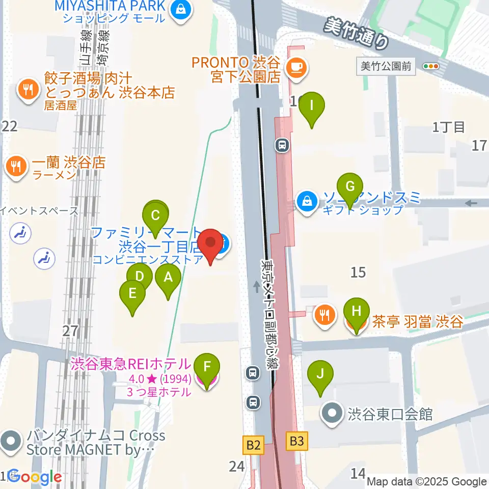 渋谷マトリクススタジオ周辺のカフェ一覧地図